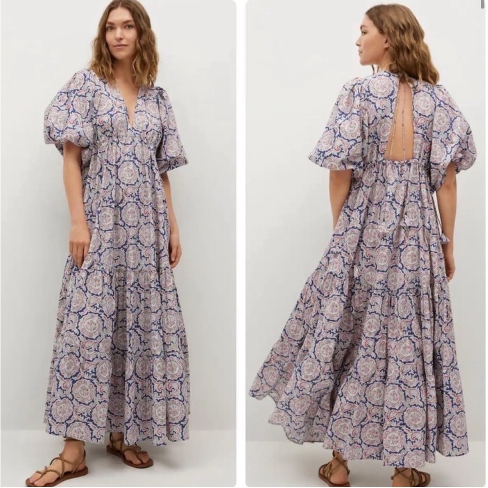 Floral Puff Sleeve Maxi Dress